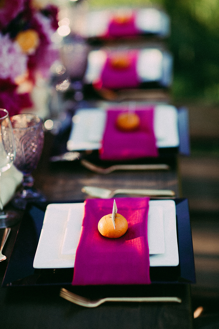 colorful wedding tables - http://ruffledblog.com/vibrant-boho-wedding-inspiration-with-a-bright-green-bus