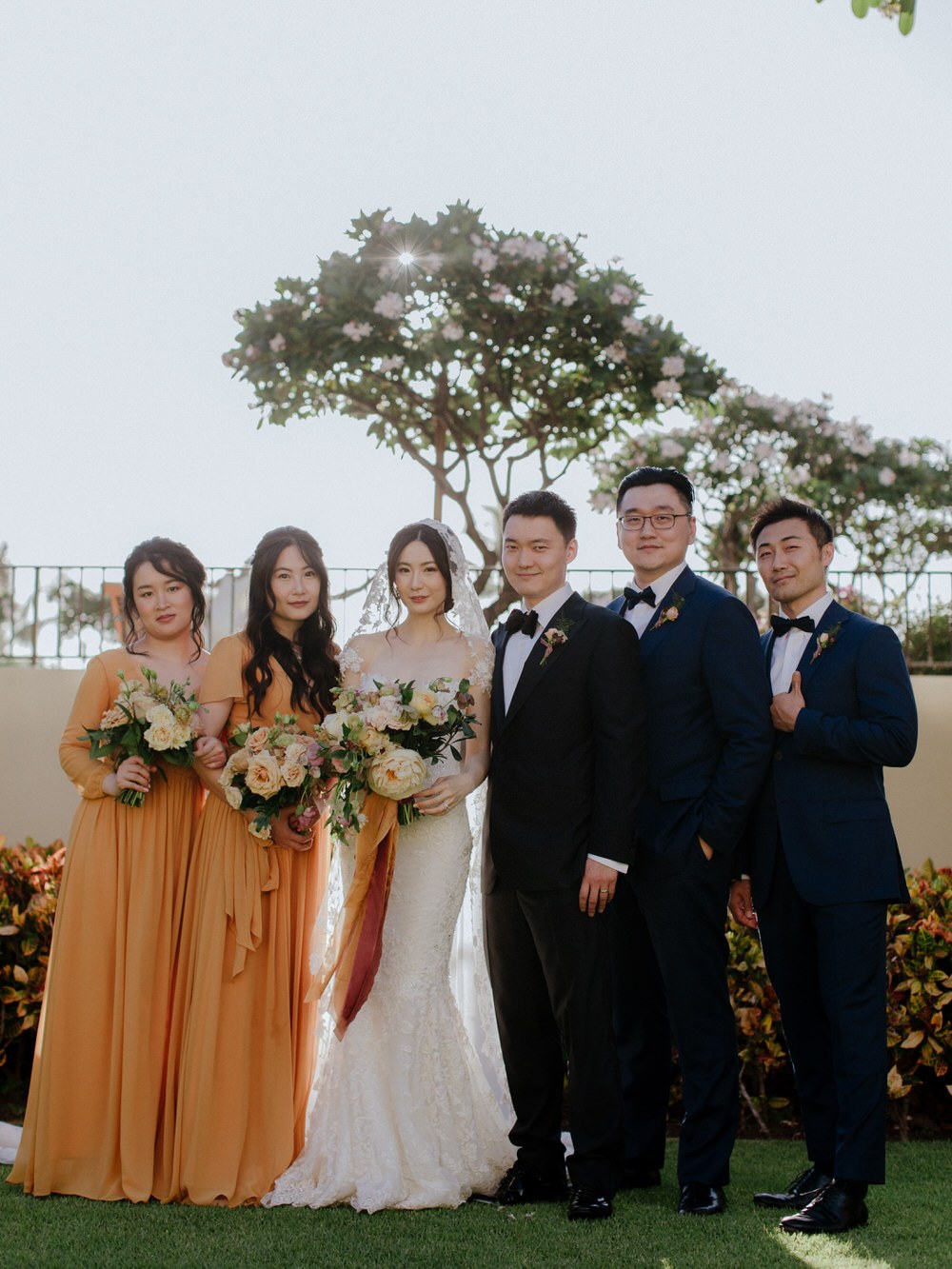 burnt orange bridal party