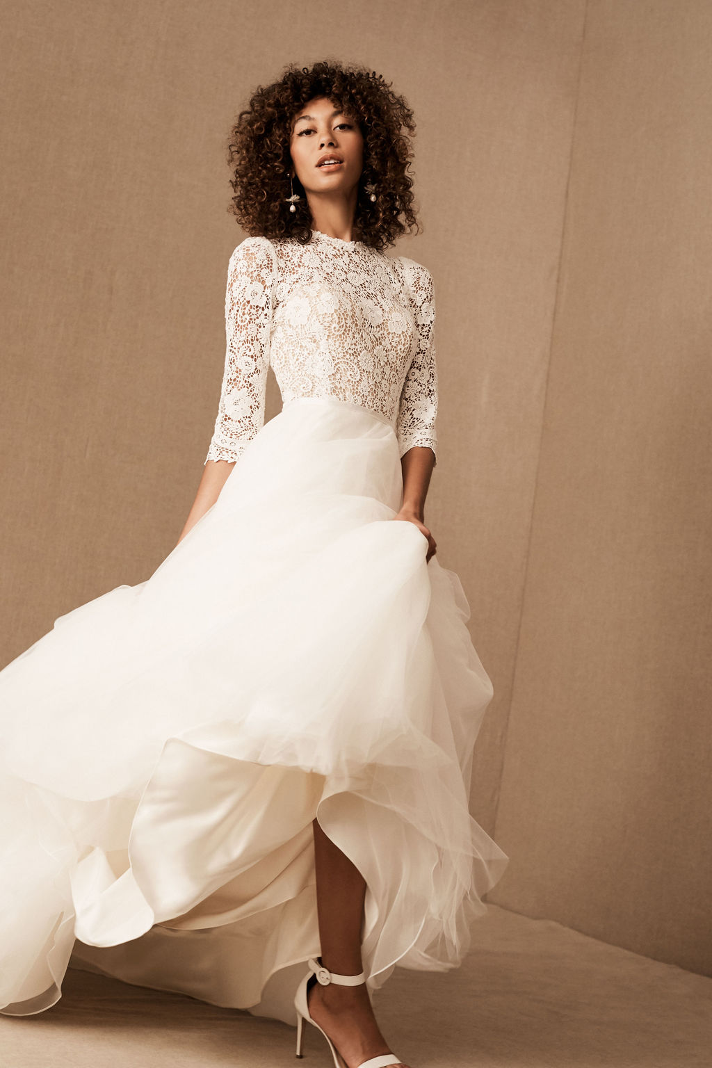 BHLDN Badgley Mischka Faye Wedding Gown Size 10 NWT Tulle Ivory Retail  $1,000 | eBay