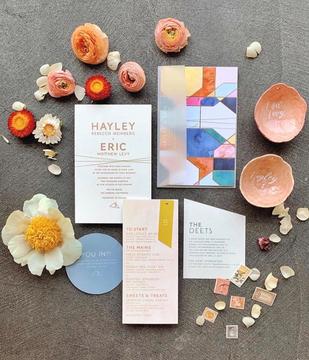 stained glass invitation suite