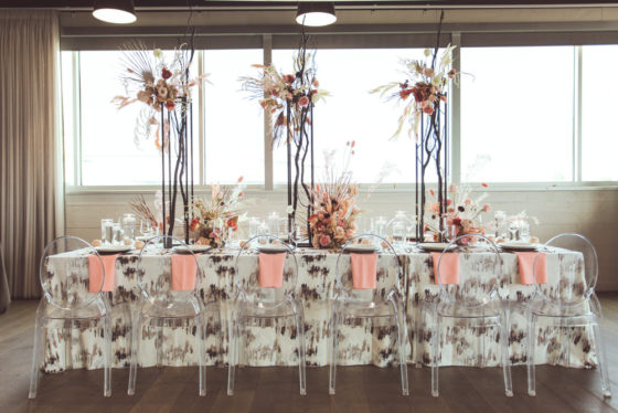 Modern Greenville Wedding with Feathery Florals & a Pop of Black