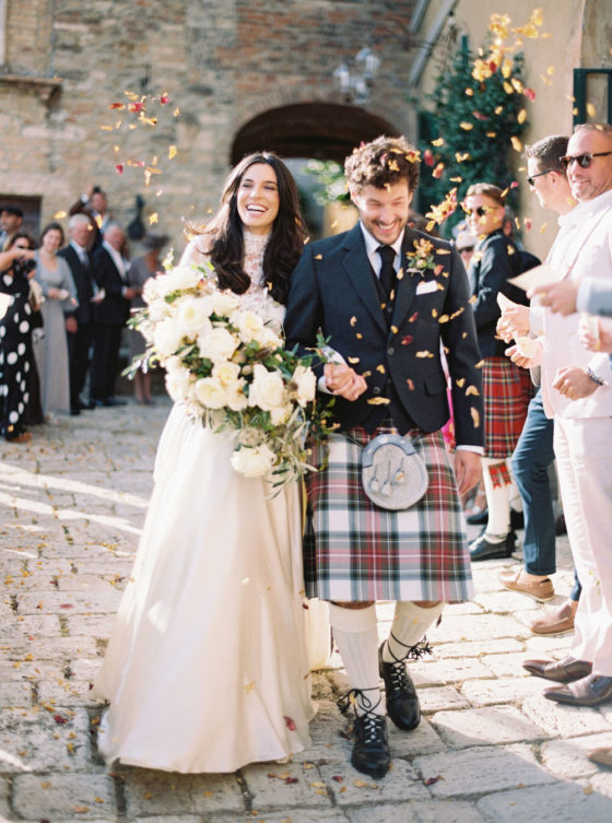 Romantic Destination Wedding in Tuscany with Scottish Elements