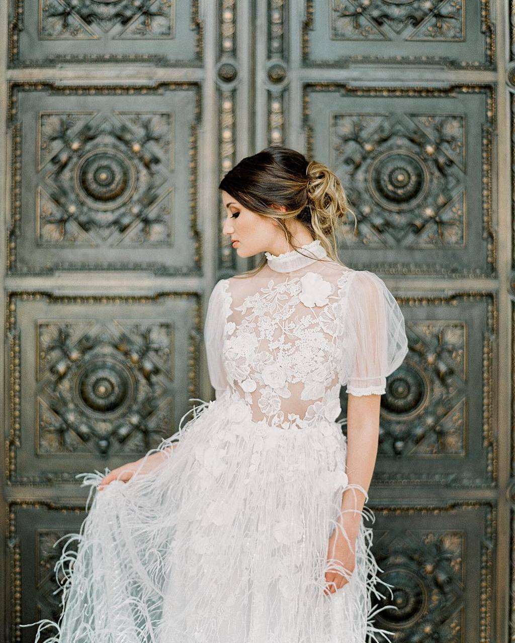 35 Ostrich Feather Wedding Dresses For The Couture Bride Ruffled