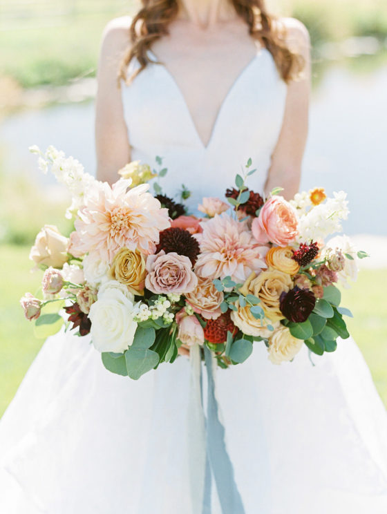 Colorful Summer Wedding Bursting with Dahlias & Roses ⋆ Ruffled