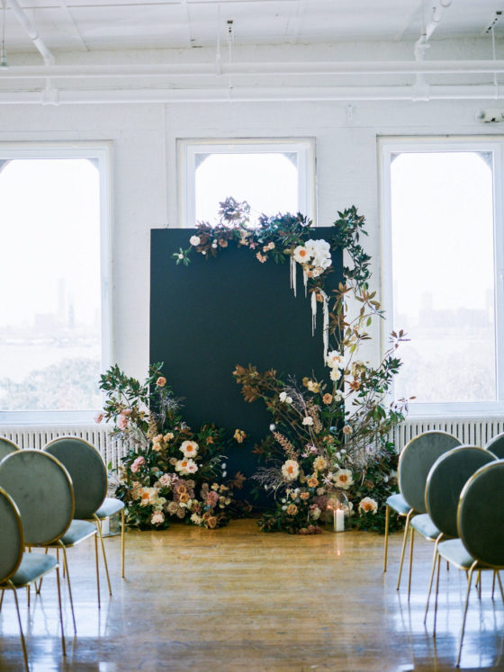 Feminine Meets Modern for a Moody Wedding in an NYC Loft
