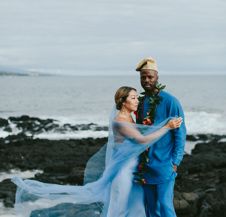 couple portrait at Kona Beach