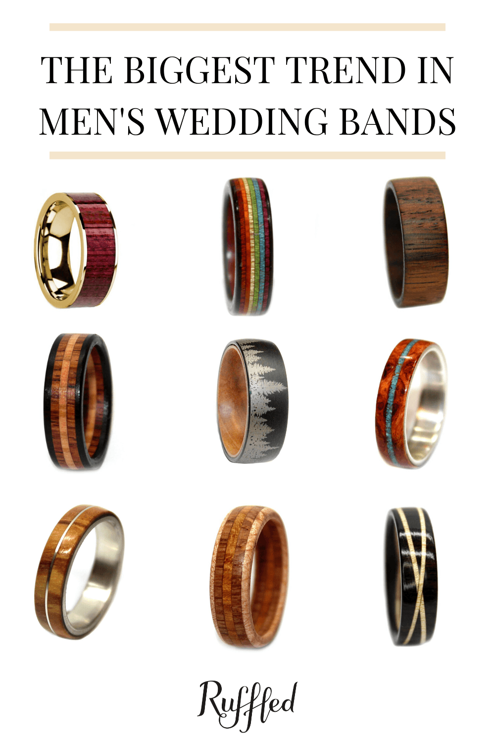 Rosewood, Olivewood & Mahogany Wood Ring - Wooden Rings