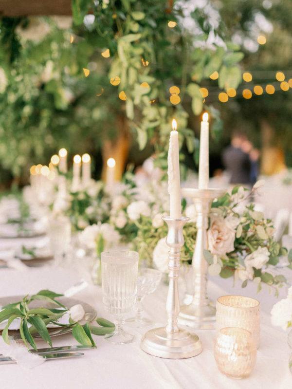 tall taper candles to create a romantic atmosphere