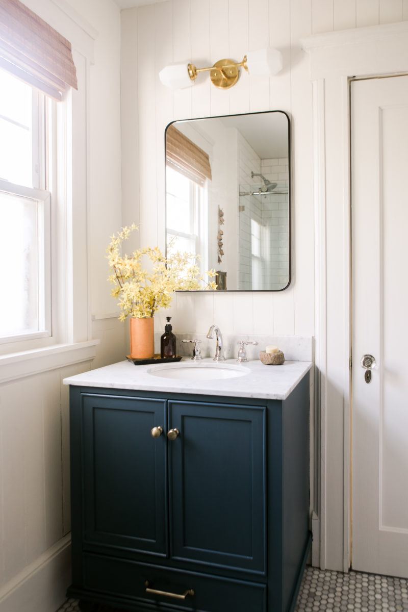 Our Warm Neutral Bathroom Refresh with DIY Wall Paneling ⋆ Ruffled