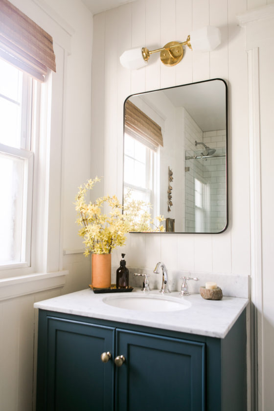 Our Warm Neutral Bathroom Refresh with DIY Wall Paneling