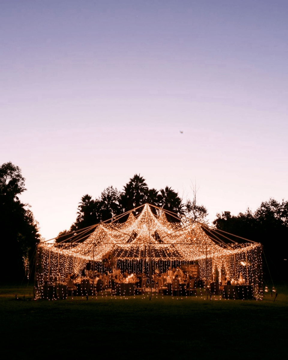 outdoor wedding tent lighting