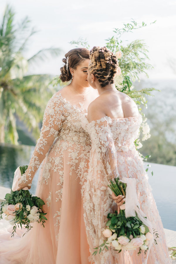 Thailand Beach Club Wedding With Luxury Blush Bridal Gowns ⋆ Ruffled
