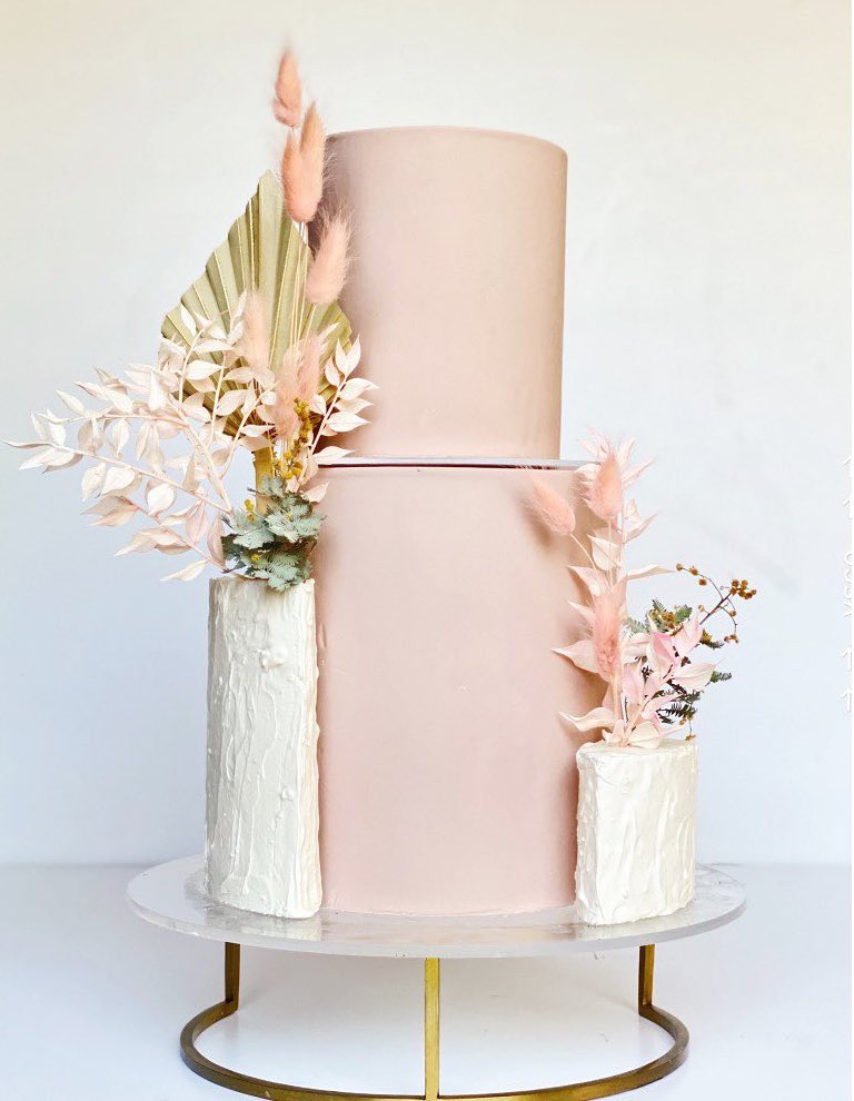 Pink & Teal Modern Art Birthday Cake