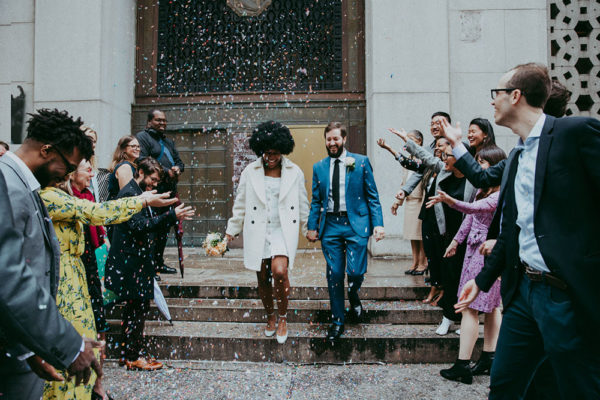 70's Inspired Wedding With A City Hall Ceremony and Motown Dance Party ...