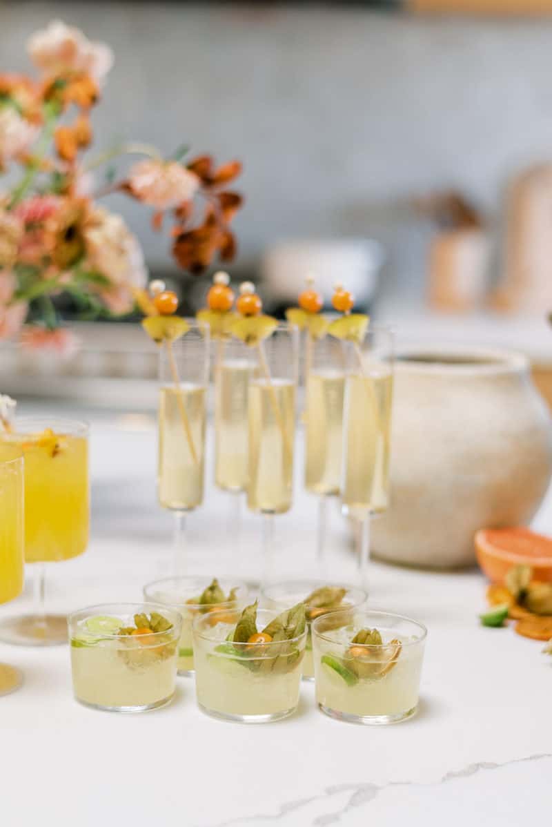 A COVID-Friendly Bridal Shower With Citrus Libations and Sunset Blooms ...