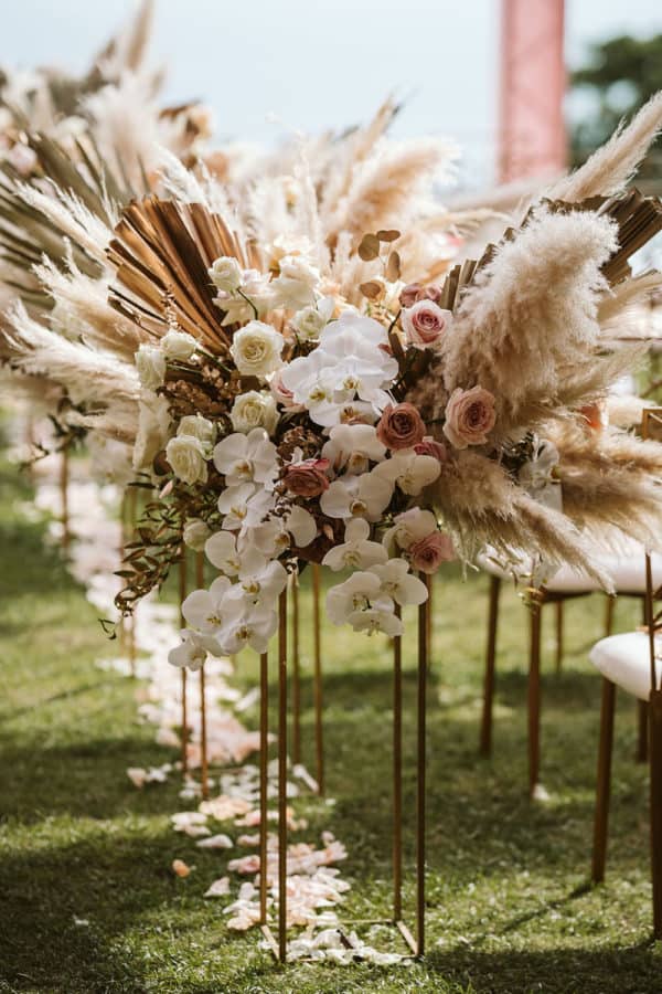 Modern Metallic Wedding In Thailand With Enchanting Fountain Fireworks ...