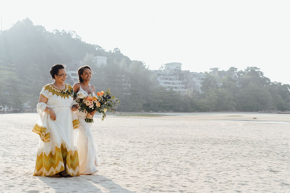 Tropical Afro European Wedding Thailand Beach