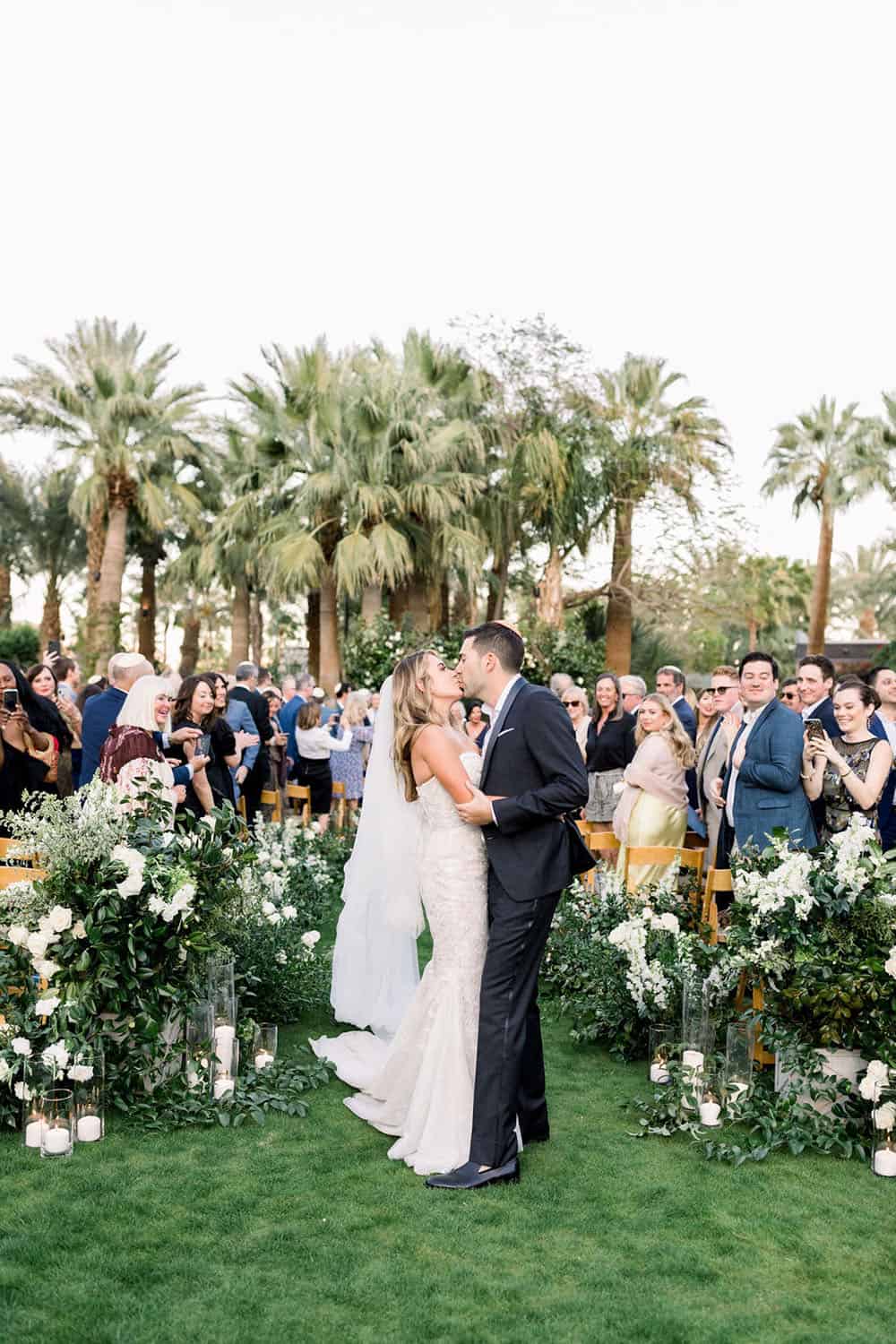 Playful Palm Springs Wedding With A Winding Flower Aisle ⋆ Ruffled