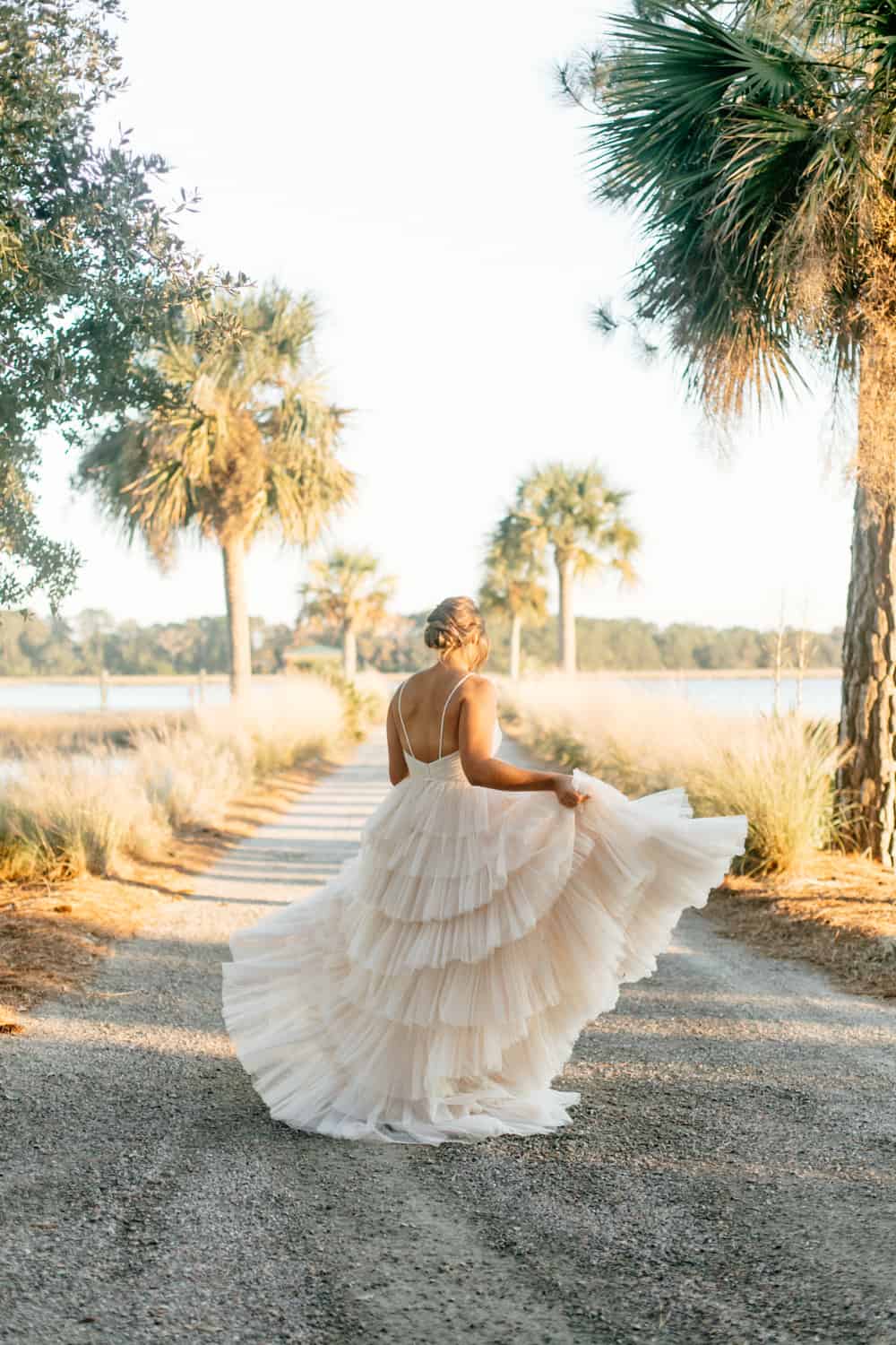 Savannah Marsh Wedding Inspiration Ruffled Dress