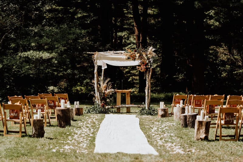 A Microwedding In The Berkshires With A Natural Birch Chuppah ⋆ Ruffled