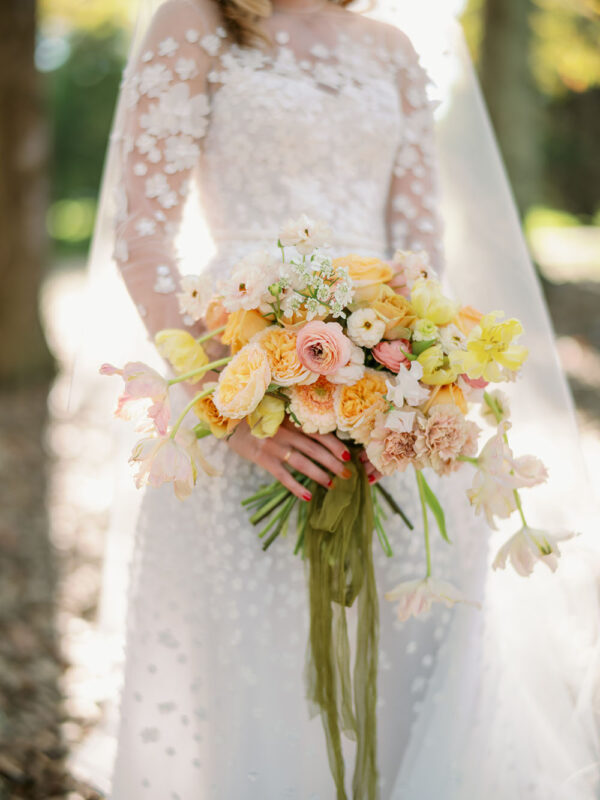 Backyard Flower Aisle Wedding With A Canary and Lichen Palette ⋆ Ruffled