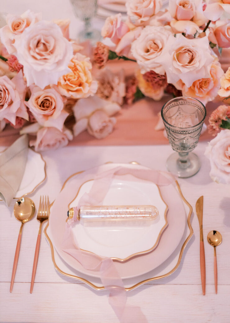 Dusty Rose Wedding Inspiration With A Lush Floral Table Garland ⋆ Ruffled