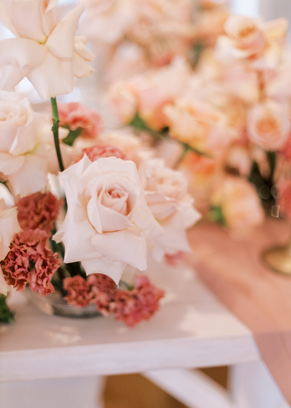 Pink Roses Cascading Wedding