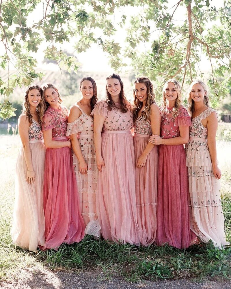 22 Pink Floral Bridesmaid Dresses For Summer Weddings ⋆ Ruffled 9240