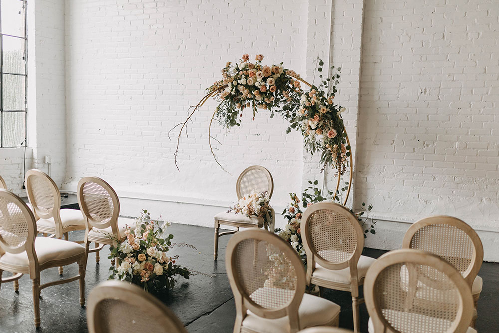 Earthy Luxe Wedding Inspiration Floral Crescent