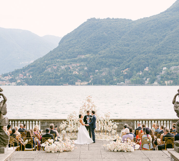 Lake Como Destination Wedding with Hanging Amaranthus ⋆ Ruffled