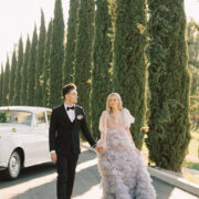 Butterfly Wedding Inspiration Ruffled Lavender Wedding Dress