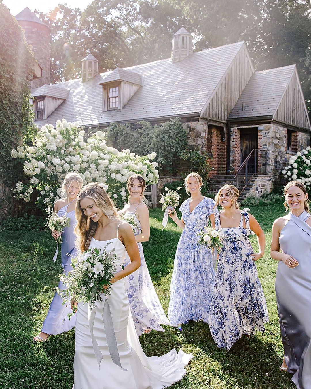 White floral bridesmaid outlet dress