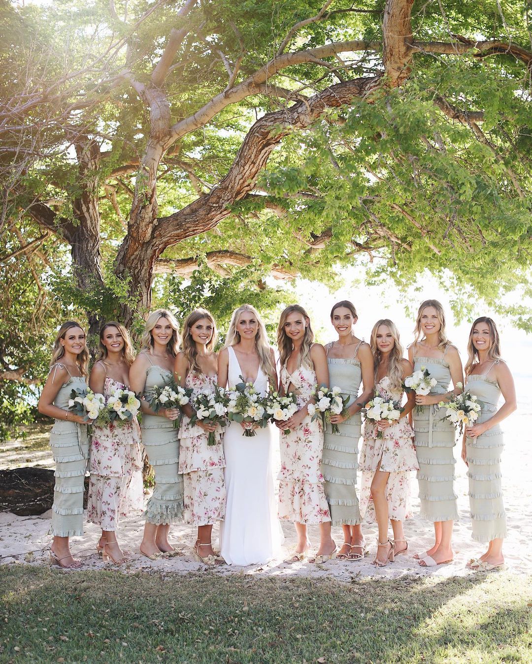 Sage Floral Bridesmaid Dresses