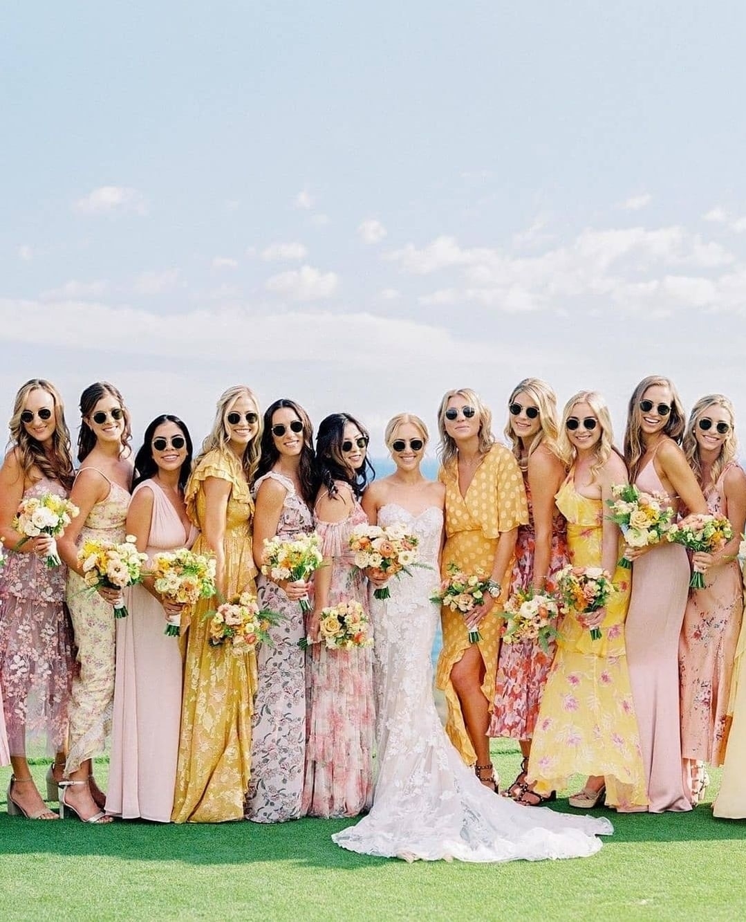 Bridesmaids floral outlet dresses