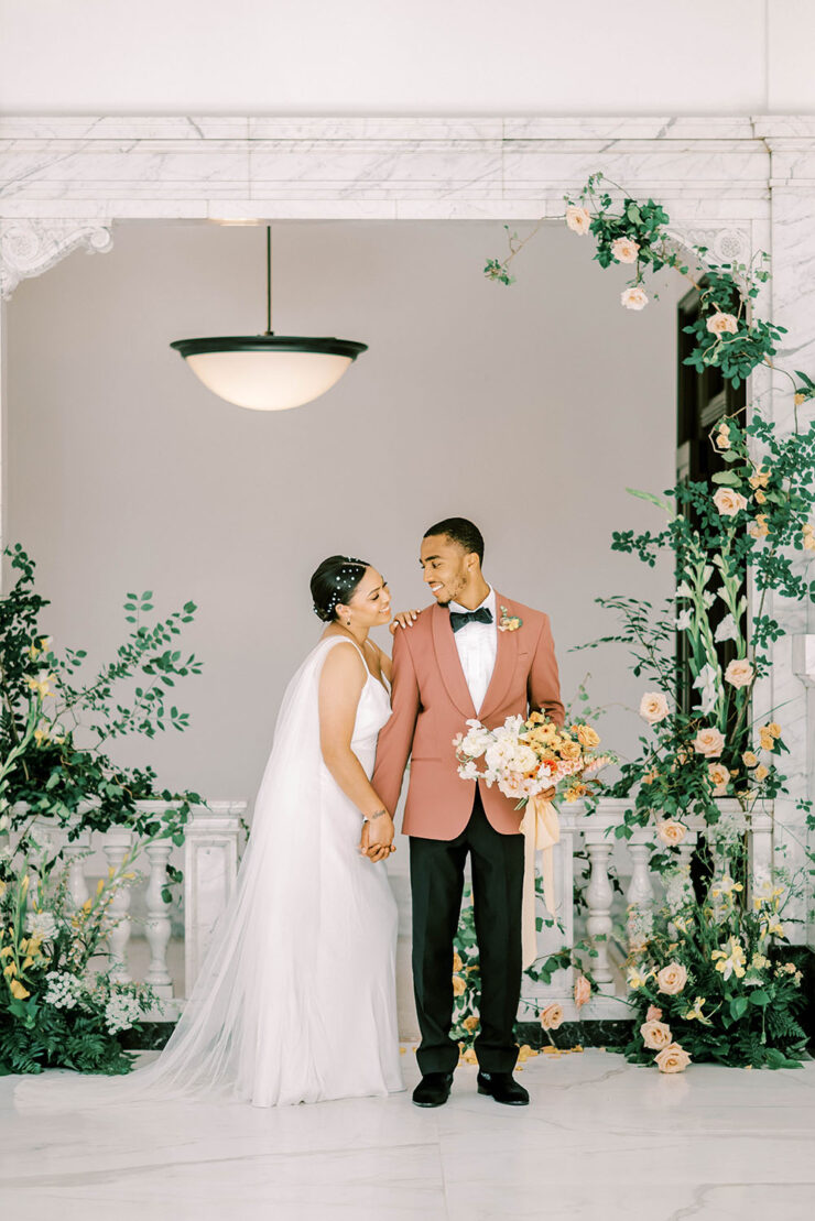 Art Nouveau Elopement At A Historic Bank Wedding Venue ⋆ Ruffled