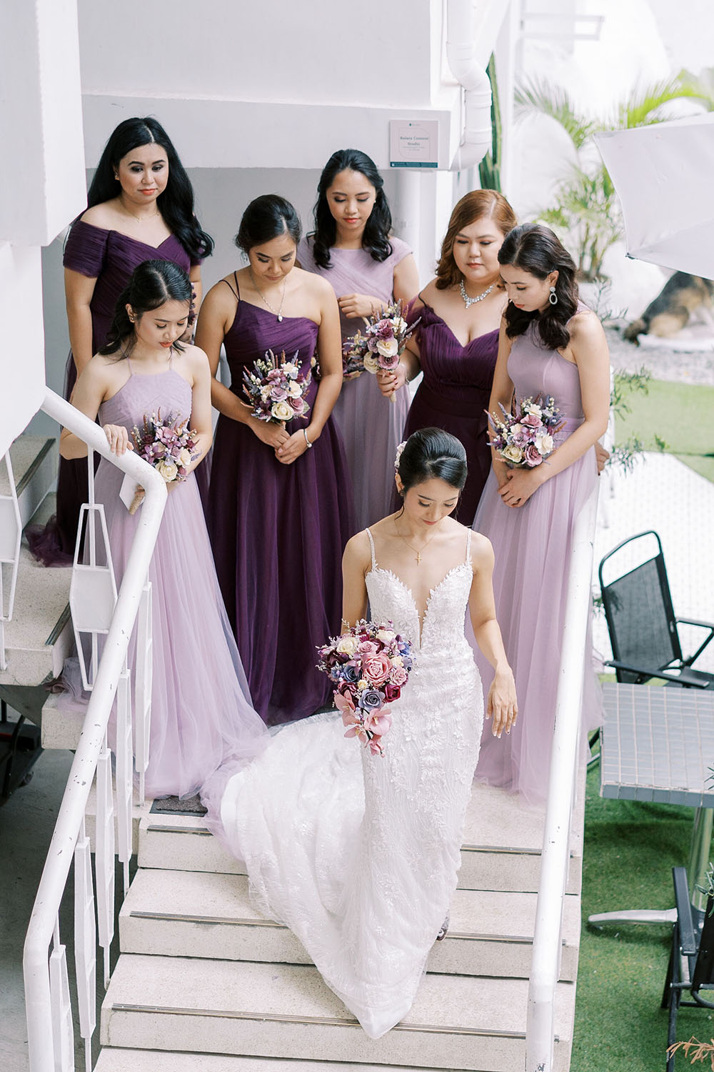 Lush Philippines Wedding Lilac Plum Flowers