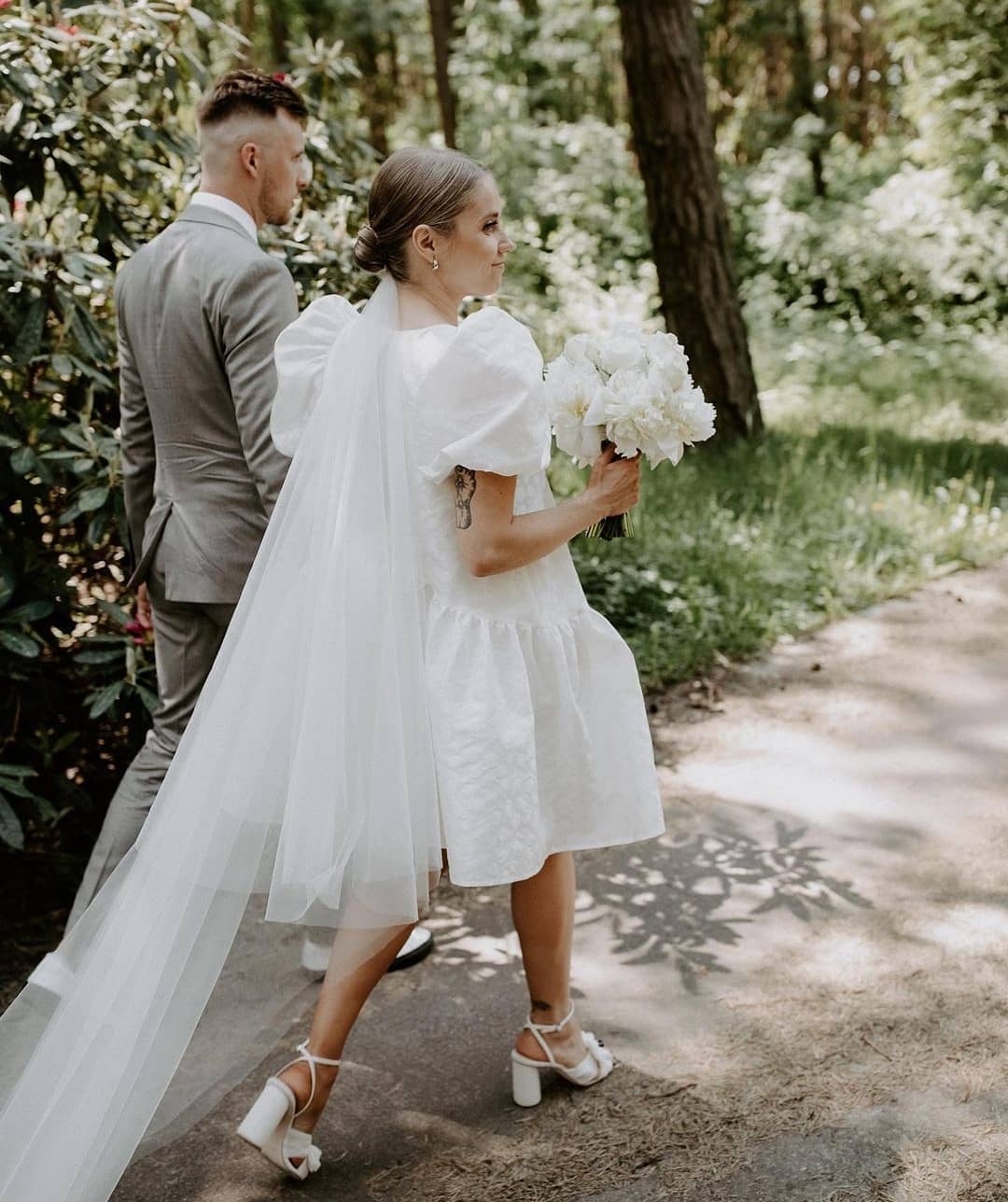 Short White Puffy Wedding Dresses