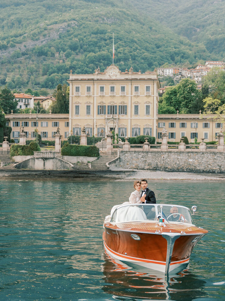 Lake Como Palazzo Wedding With Sunset Riva Boat Portraits ⋆ Ruffled