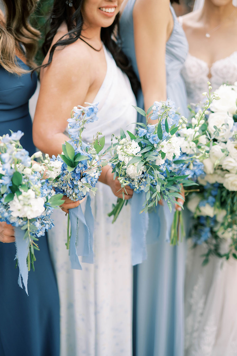 Blue Hydrangea Garden Wedding British Asian Influence