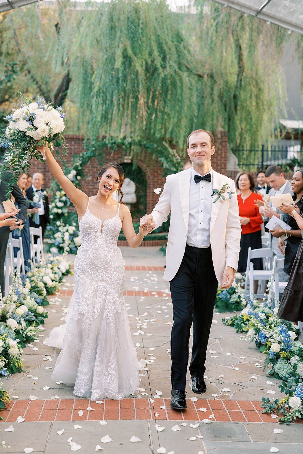 Blue Hydrangea Garden Wedding British Asian Influence