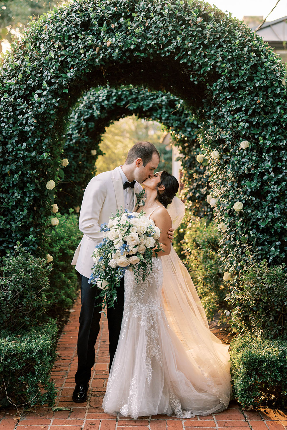 Blue Hydrangea Garden Wedding British Asian Influence