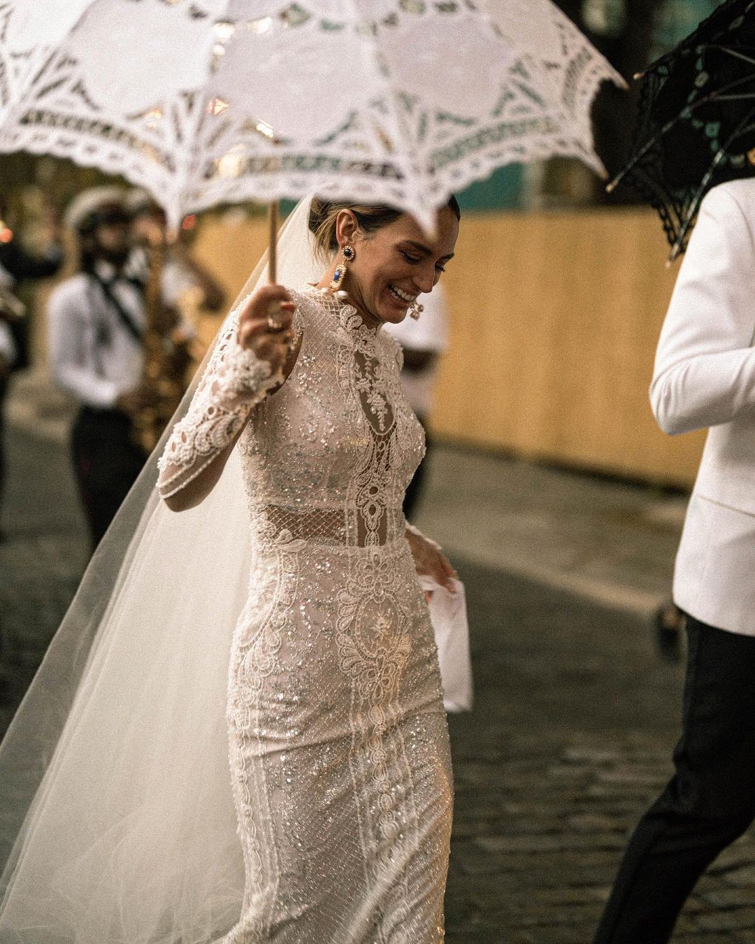 Winter Wedding Bridal Fashion Ruffled