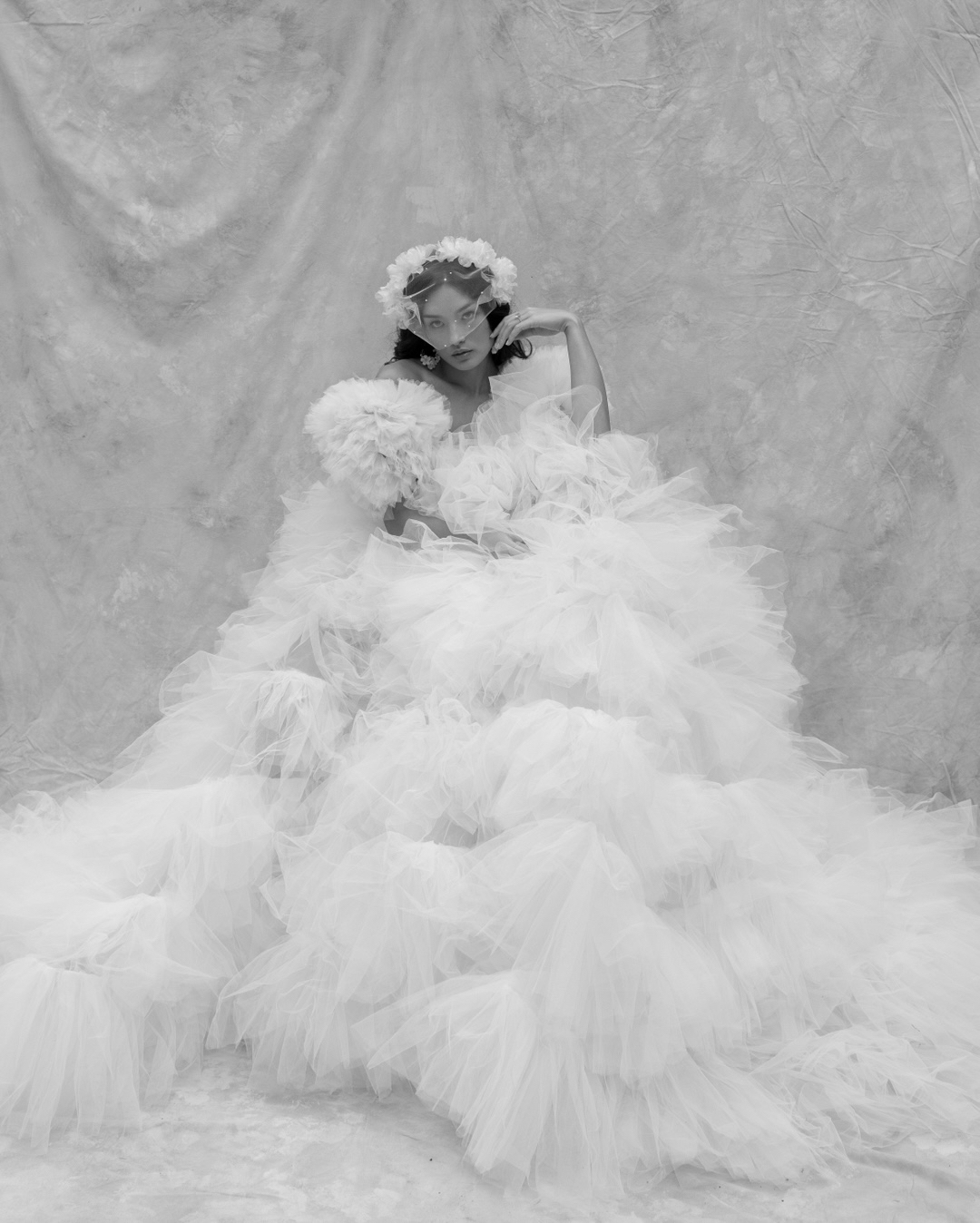 Winter Wedding Bridal Fashion Ruffled
