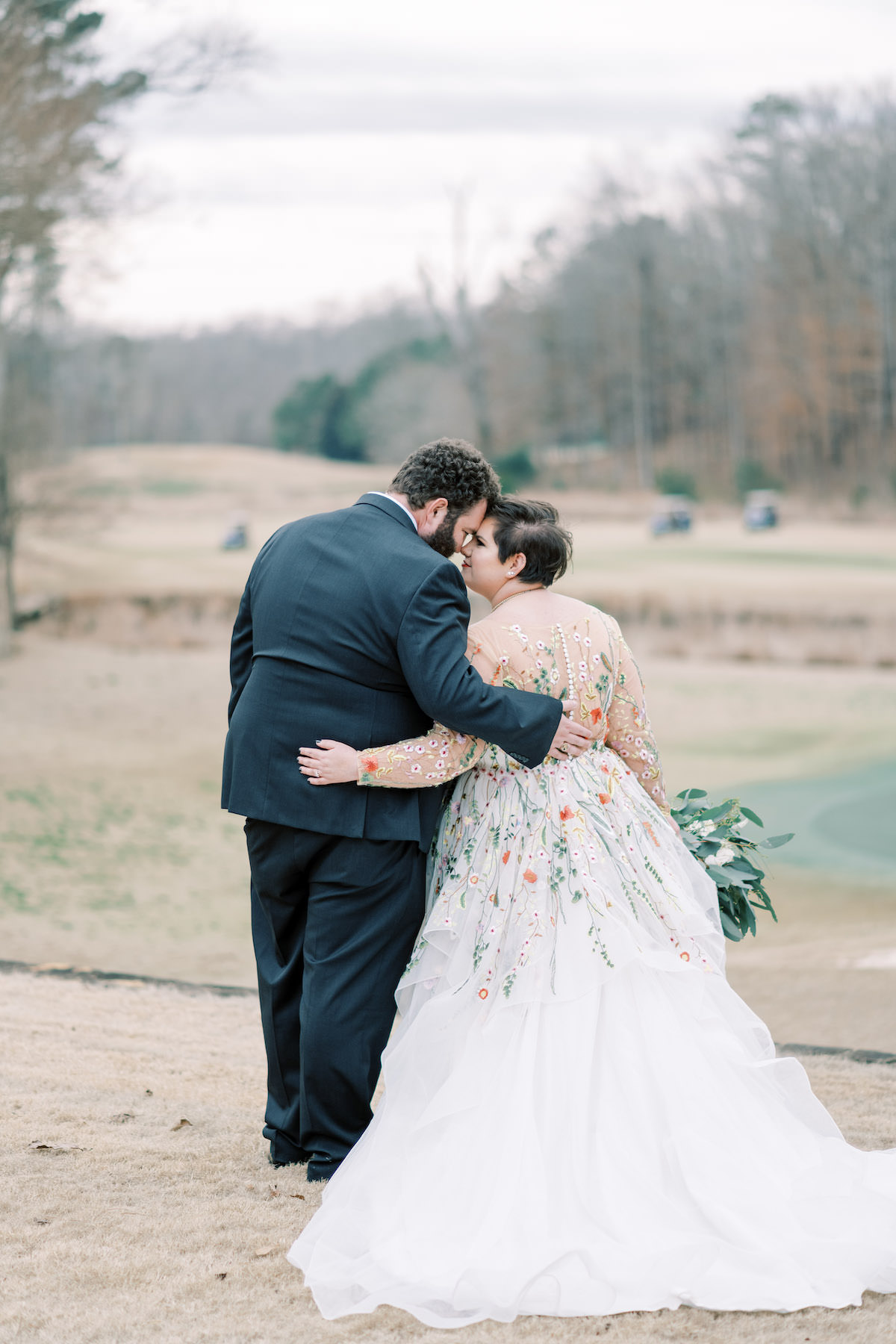 A Whimsical Winter Wedding with a Custom Floral Wedding Dress ⋆ Ruffled