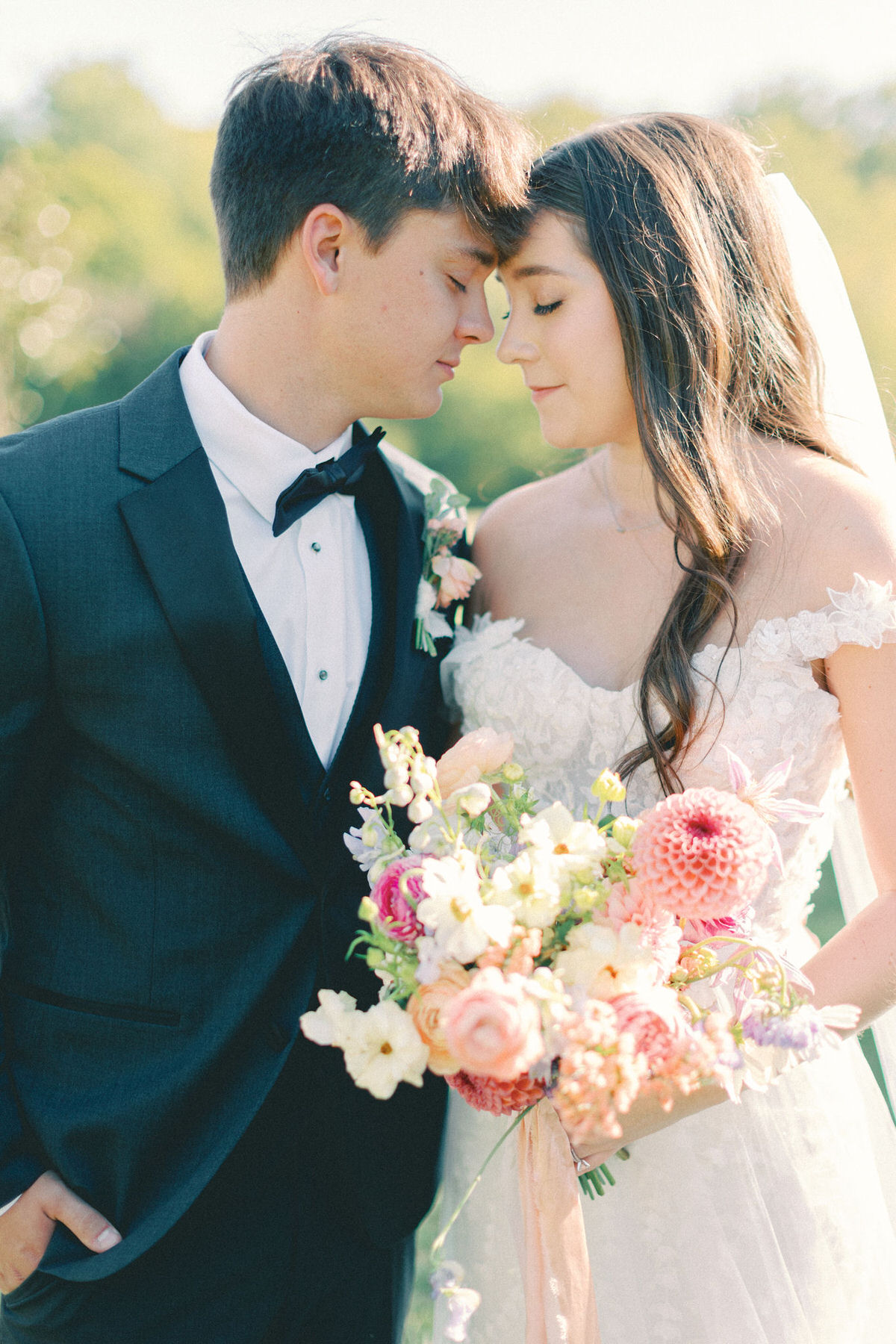 Spring wedding with pink flowers