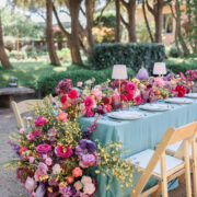 Poolside Welcome Dinner Modern Wedding