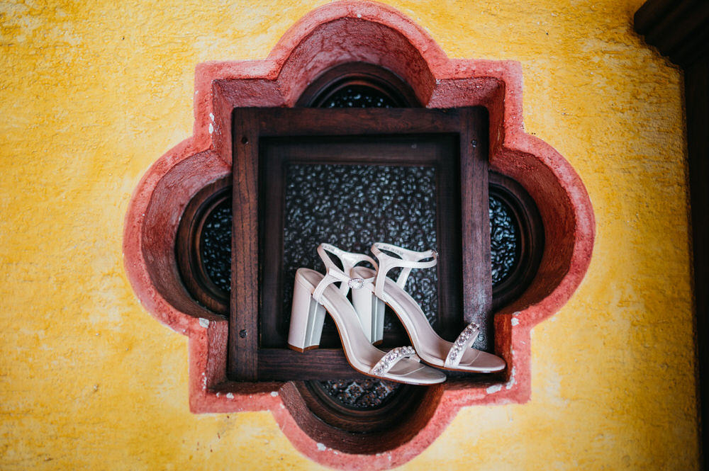 bridal shoes in unique Antigua knook