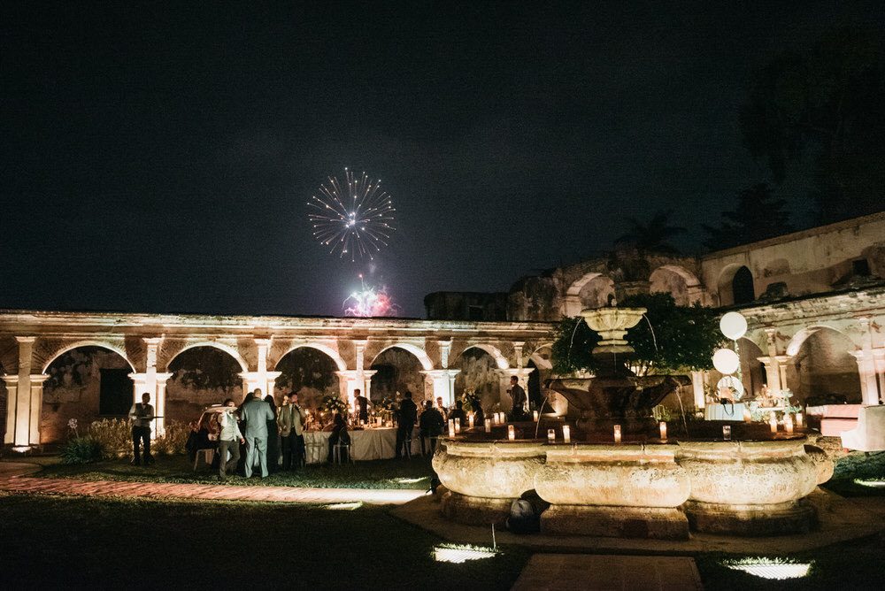 Antigua destination wedding fireworks surprise