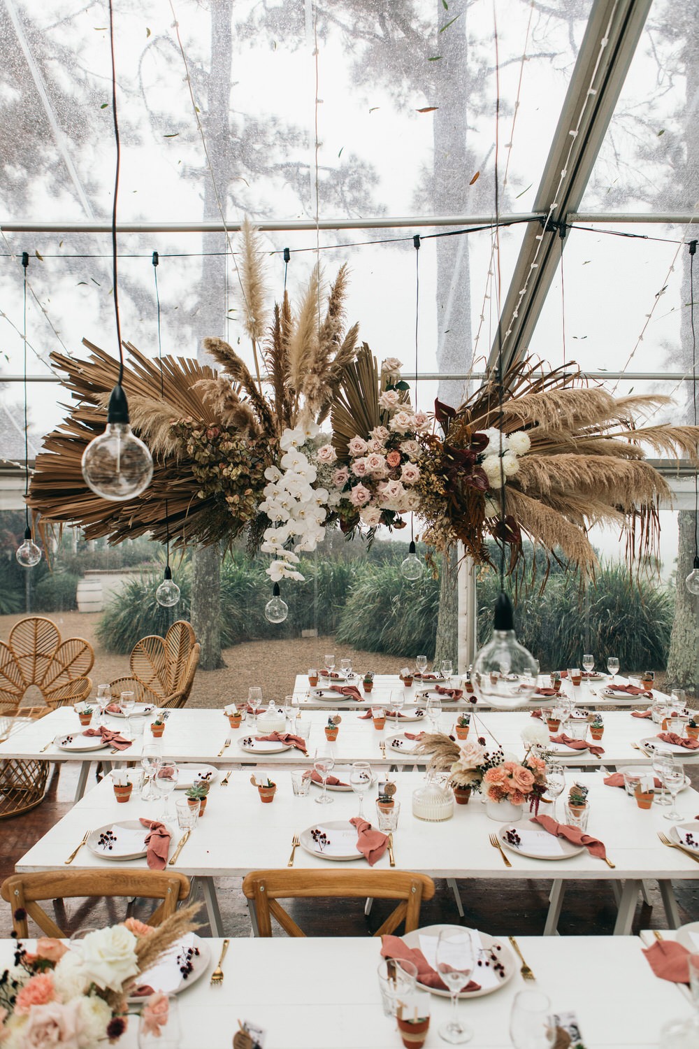 Destination Wedding Goals Pampas Grass Dried Flower Canopy In Byron Bay Ruffled