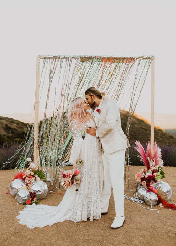 A Colorful Disco Wedding in Southern California